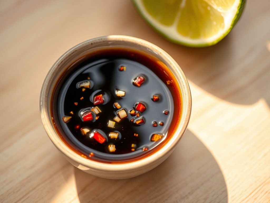 Ketjapsaus, AI-gegenereerde illustratie