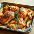 Kip met aardappels in de oven