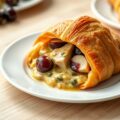 Kip met kersen in croissantdeeg