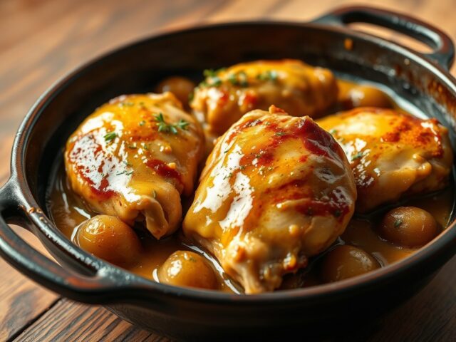 Kip met Uien uit de Slow-Cook-Oven