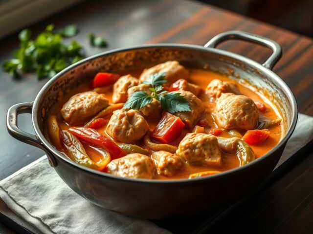 Kip paprika pan