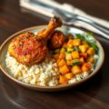 Kip tandoori met groente-curry in couscous