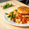 Kipburgers met bonen