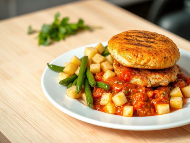 Kipburgers met bonen