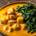 Kipcurry met roergebakken spinazie