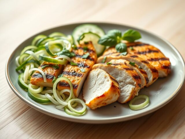 Kipfilet met komkommer