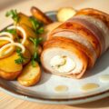Kipfilet met kruidenkaas en rauwe ham