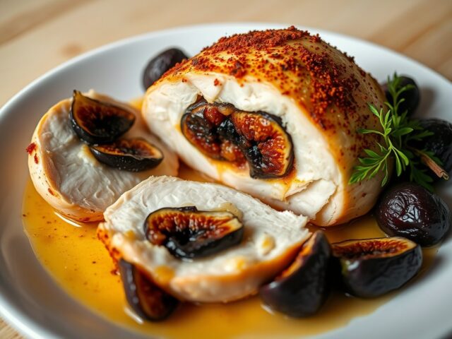 Kipfilet met vijgenvulling