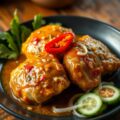 Kippendijen uit Kokos met Komkommer Salade
