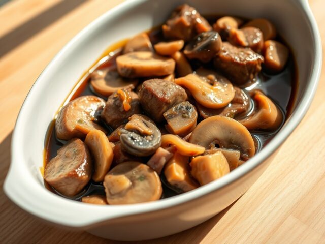 Kippenlevers in madera saus