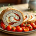 Kiprollade met paprika en mozzarella