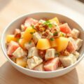 Kipsalade met pomelo en ananas