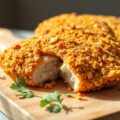 Kipschnitzel gepaneerd met cornflakes
