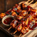 Kipspiesjes met chilisaus