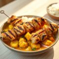 Kipspiezen met pittige bloemkoolcurry