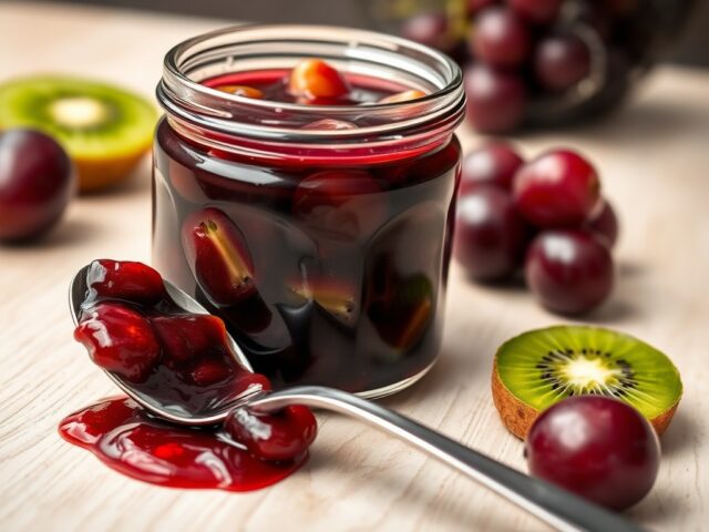 Kiwi-jam met druiven en port
