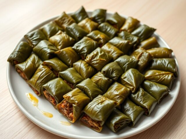 Kiymali Sarma (Met Gehakt Gevulde Wijnbladeren)