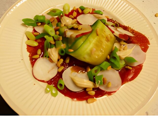 Oosterse carpaccio met soja mayonaise