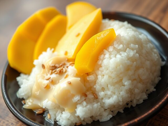 Kleefrijst met mango