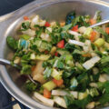 Knapperige gemengde Oosterse paksoi salade