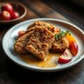 Knapperige kalfszwezerik met fruit