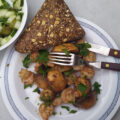 Knoflook garnalen met champignons