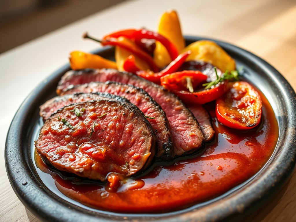 Knoflookbeef, AI-gegenereerde illustratie