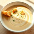 Knolselderijsoep met kaascroutons