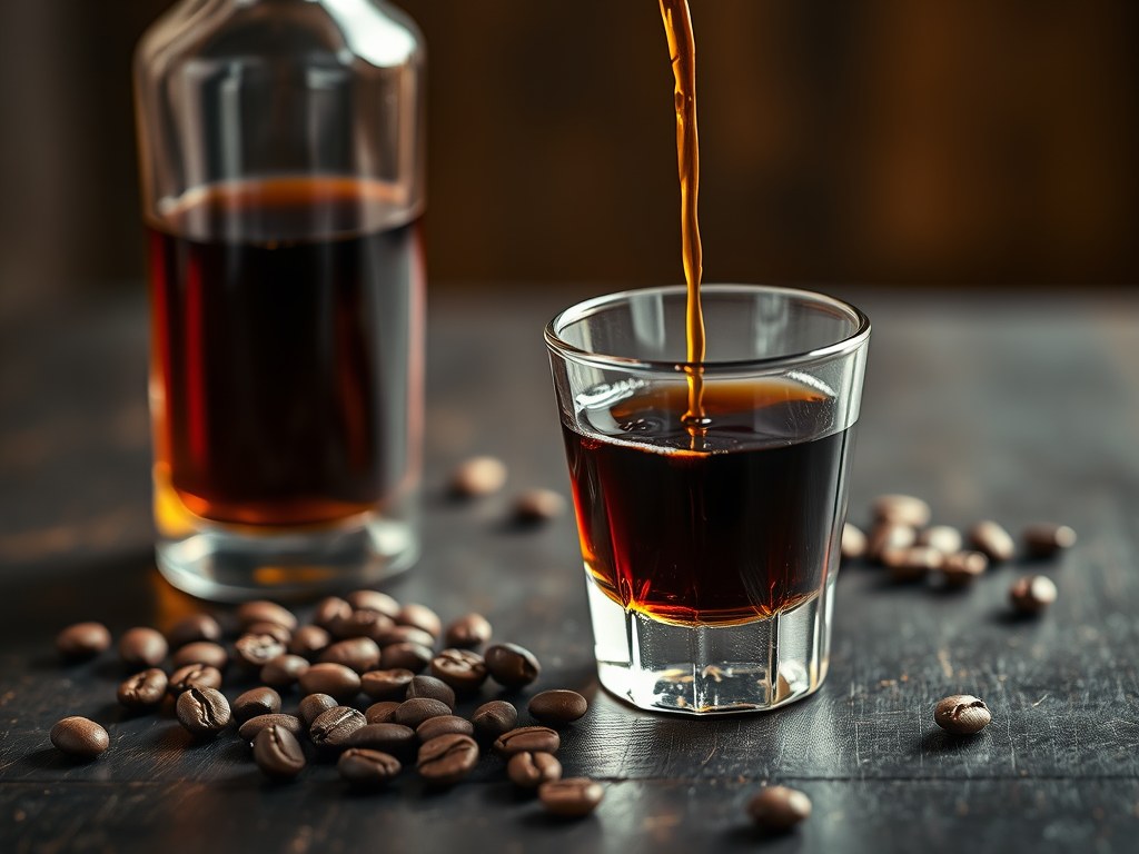 Koffielikeur (makkelijk), AI-gegenereerde illustratie