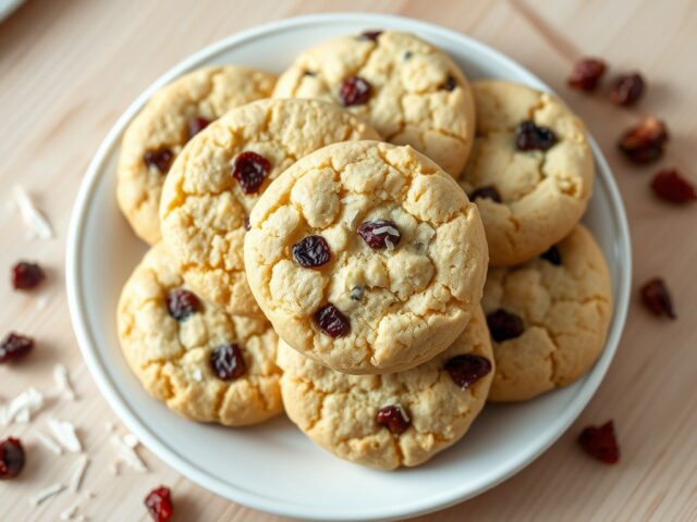 Kokos- cranberry-boterkoekjes