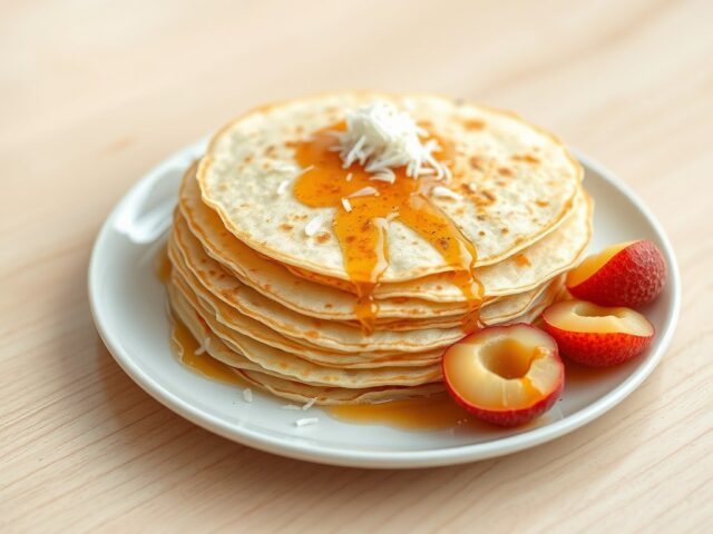 Kokosflensjes met lychees