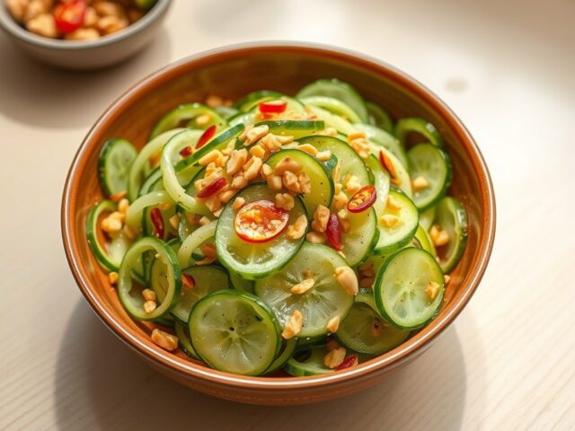 Komkommer salade met Pinda’s