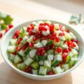 Komkommer Salade met Pomgranaat Appel Pitjes