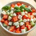 Komkommer Tomaat salade met Feta kaas