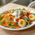 komkommer- wortelsalade met cognacsaus