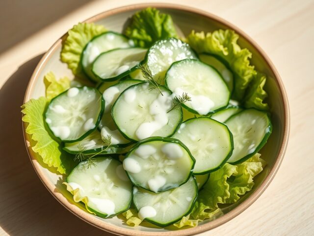 Komkommersalade met dillesaus