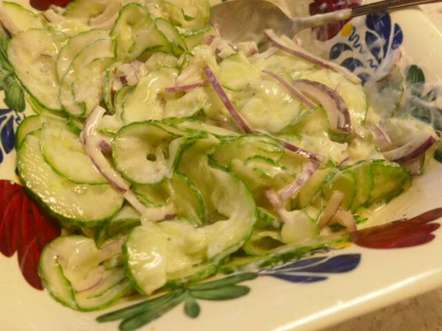 Komkommersalade van onze dochter