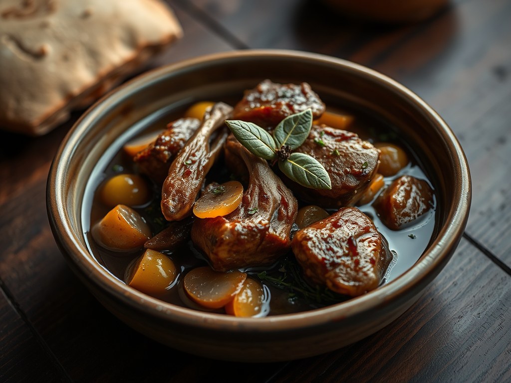 Konijn gestoofd, AI-gegenereerde illustratie