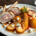Konijnenfilets en blauwgeaderde kaas