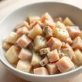 Koolrabi met ham en champignonsaus