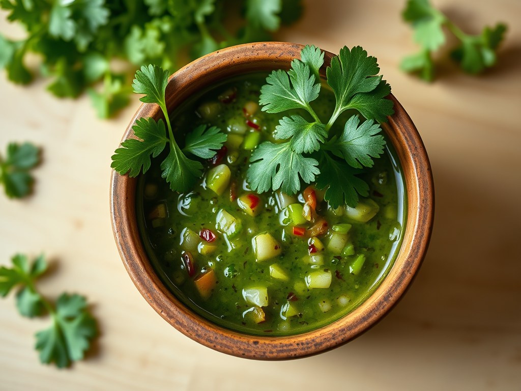 Koriandersalsa, AI-gegenereerde illustratie