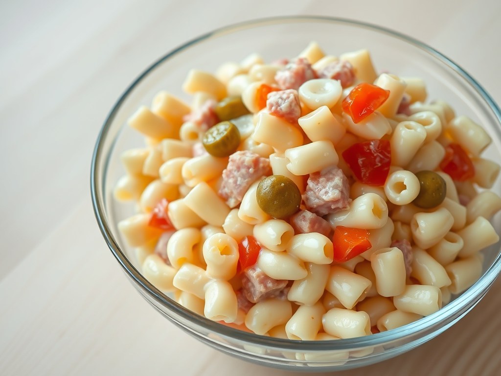 Koude Macaroni Salade, AI-gegenereerde illustratie
