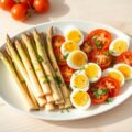 Koude schotel met asperges