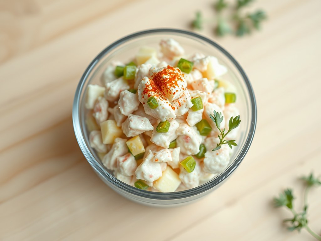 Krabsalade, AI-gegenereerde illustratie