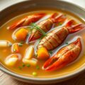 Krachtige consommé van rivierkreeft en calvados