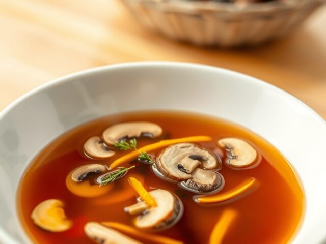 Krachtige paddestoelenbouillon