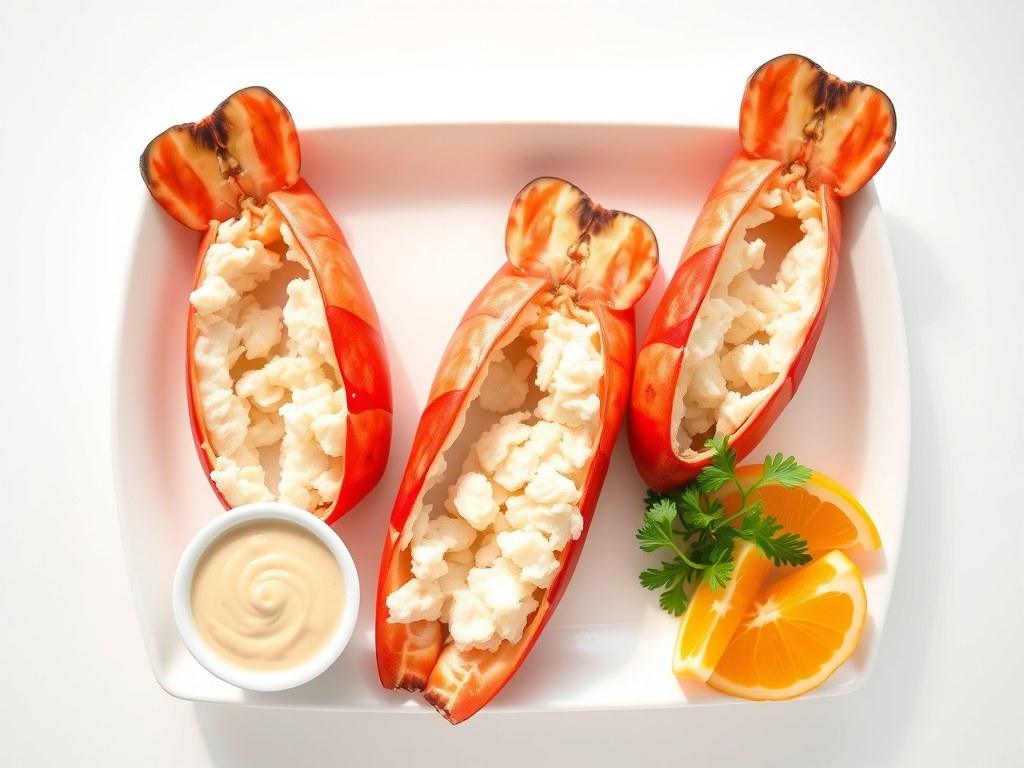 Kreeft met 2 soorten mayonaise, AI-gegenereerde illustratie