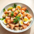 Krieltjessalade met zalm en rucola (maaltijdsalade)