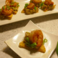 Krokante amuse met avocado en garnaal