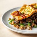 Krokante kaaspasteitjes op paddestoelensalade